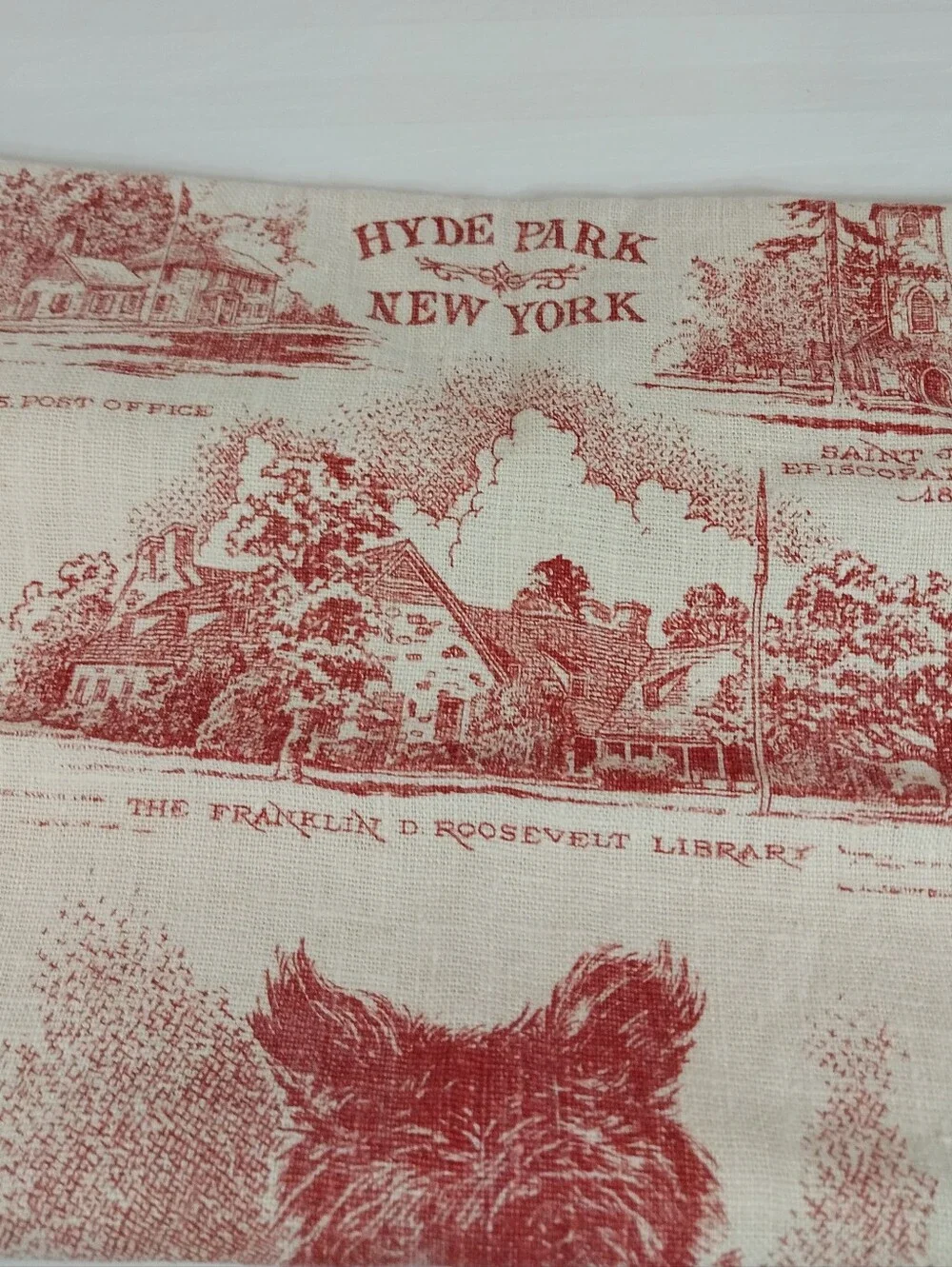 Vintage Kay Dee Hyde Park New York tea towel